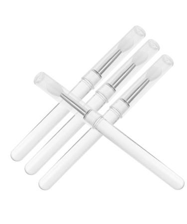 NOLITOY 4pcs Lip Brush Makeup Brush Sponge Lip Balm Face Tools Facial Tools Dual Sided Eyeshadow Brush Makeup Use Lipstick Brush Lipstick Brush Applicator Makeup Lipstick Applicator Travel 11x0.8cm Transparent color