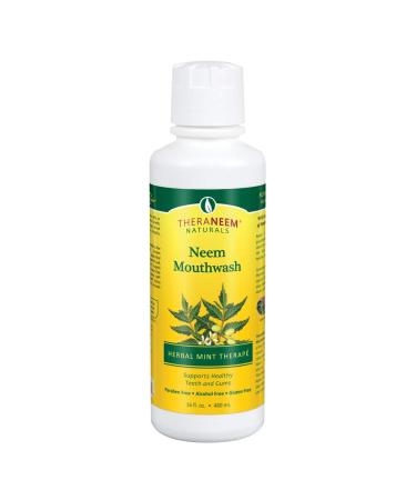 TheraNeem Neem Mouthwash  Herbal Mint | Freshens Breath  Supports Healthy Gums and Teeth  Vegan  Great Mint Taste | 16oz Herbal Mint 16 Fl Oz (Pack of 1)