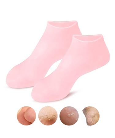 2 pairs of sanctical socks slip-resistant crack-resistant peeling breathable moisturizing socks soft skin pedicure socks silicone gel socks for men and women (L (39 41)) S (33-35)
