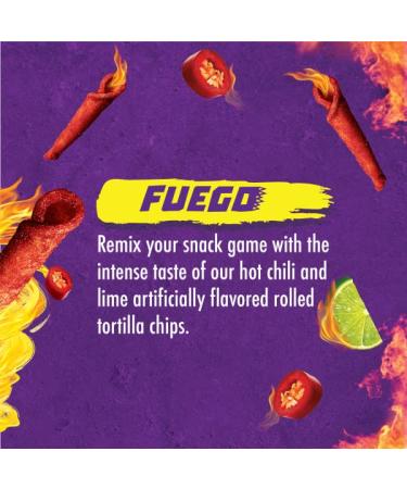 Takis Fuego Rolled Tortilla Chips - Box of 40 Individual 1oz Bags - Hot Chili Pepper and Lime Flavor - 2lb 8oz Net Weight - Buy Online on GoSupps.com