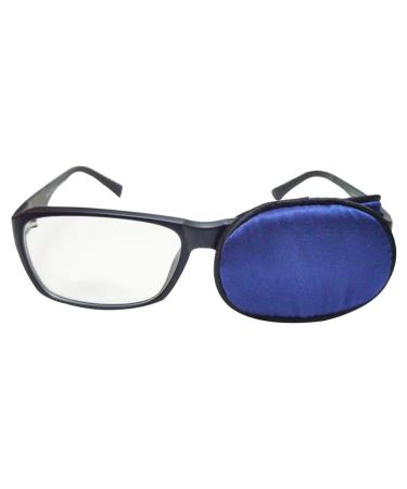 Blue Adult Silk Glasses Eye Cover Amblyopia Strabismus Lazy Eye Patch for Glasses Medium