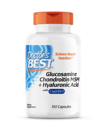 Doctor's Best, Glucosamine, Chondroitin, MSM & Hyaluronic Acid, 150 Capsules, Gluten Free, Soy Free