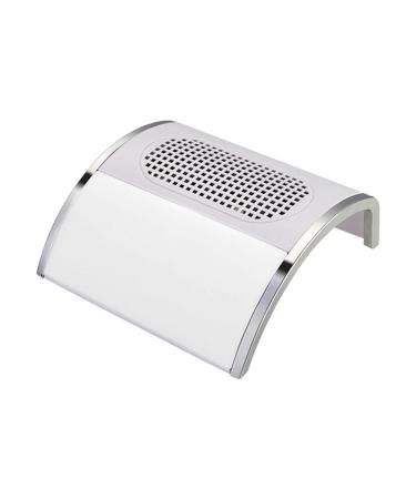 80W Nail Dust Collector Low Noise Nail Equipment with 2 Fans Strong Suction Nail Dust Collector for Beauty Salon and Household White