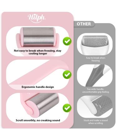 Hilph Stainless Steel Ice Roller for Face - Cold Facial Massager for Puffiness, Eye Bags, Wrinkles, Fine Lines - Anti-Aging Migraine Relief - Pink - Buy Online on GoSupps.com