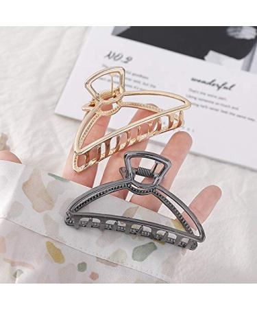 MIAO YUAN 3 Metal Hair Claws Set - 8 Barrettes for Thick and Normal Hair (Gold, Silver, Rose Gold, Gun-Black) - Stylish Jaw Clamps and Hairpins - Buy Online on GoSupps.com