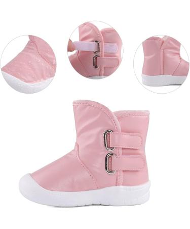 LACOFIA Toddler Winter Snow Boots | Anti-Slip Rubber Sole | Waterproof & Warm | 4 UK Child C Pink - Buy Online on GoSupps.com