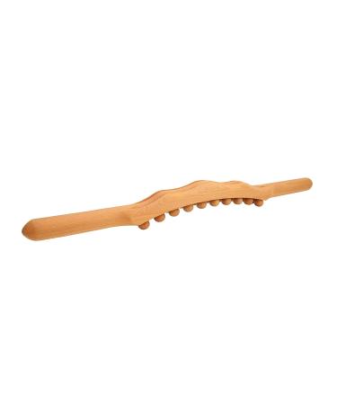 Wooden Massage Roller & Gua Sha Stick | 20 Beads for Muscle Relaxation - Back Stomach & Shoulder Relief - Buy Online on GoSupps.com