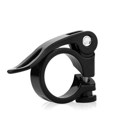 Bike Seat Post Clamp 31.8mm 34.9mm Aluminum Alloy Seat Tube Clip Bicycle Quick Release Seatpost for Mountain Tube Bike, Black