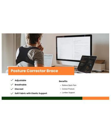 Posture Corrector for Men & Women | Adjustable Back Straightener for Pain Relief | Comfortable Support for Back Shoulder & Spine - Buy Online on GoSupps.com