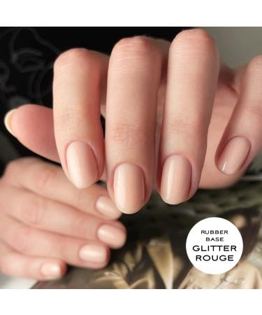 Sincero Salon Rubber Base Gel Glitter Rouge - UV Nail Polish & Hardener for Nail Protection & Repair - Perfect for Damaged Nails - Buy Online on GoSupps.com