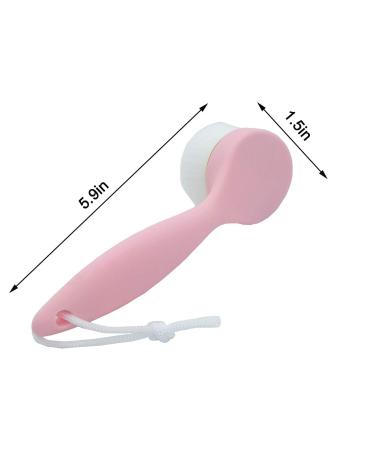 Ultra-Soft Cleansing Brush for Deep Pore Exfoliation - Manual Face Skin Cleanser & Makeup Remover in Pink - Buy Online on GoSupps.com