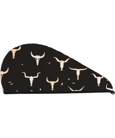 Super Absorbent Cow Skulls Microfiber Hair Towel | Quick Dry Coral Velvet Wrap for Long Curly Thick Hair - Buy Online on GoSupps.com