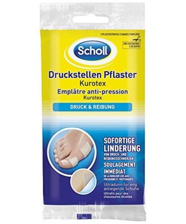 Scholl pressure points plaster curtex 5 paving strips for cutting 5 pieces - shooting before friction and relieves pressure pain - extra thin and ideal for tight -fitting shoes small