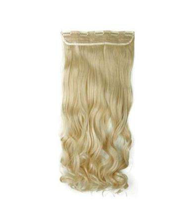 SEGO 27 Curly Wavy Clip in Hair Extensions for Women - Bleach Blonde One Piece 5 Clips Synthetic Hairpiece - Buy Online on GoSupps.com