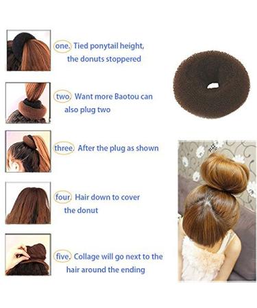 Careforyou Hair Dutt for Children - Ballet Donut Hair Knot Ring-Shaped Sponge 2 Pieces Small & Medium Black | Perfect for Girls' Hairstyles - Buy Online on GoSupps.com