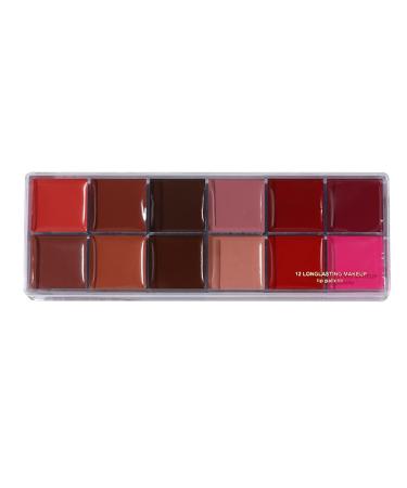 Zestivra Colorful Lip Palette | 12 Shades Matte Cream Long-Lasting - Glossy Versatile for Evening/Day Makeup