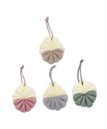 4 Pcs Bath Bouquet Bath tub Cleaner Bath Shower loofah Bath Balls Mesh Shower Ball Shower Balls Shower Sponge loofah Exfoliating Shower Body Sponges Japanese-Style or Shower Stool