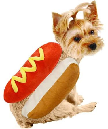 Funny Halloween Costume for Dogs & Cats - Hot Dog Outfit for Golden Retrievers Corgis & Mops | Size S to M | Perfect Christmas Party Costume - Buy Online on GoSupps.com