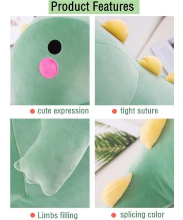 NatureMan Cute Dinosaur Plush Toy - Soft and Kawaii Stuffed Animal Doll for Children's Room Decor (Green) - Buy Online on GoSupps.com