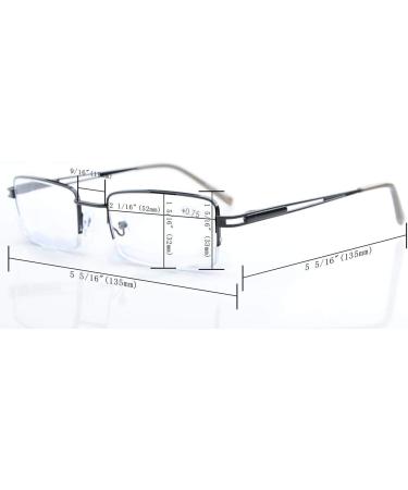 Eyekepper 5-Pack Rectangle Metal Half-Rim Reading Glasses | Spring Hinges +2.5 +2.50 | Computer Readers | International Shipping - Buy Online on GoSupps.com