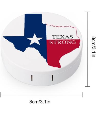 Texas Strong Round Case For Contact Lens Kit Storage Box with Mirror Printed - Buy Online on GoSupps.com
