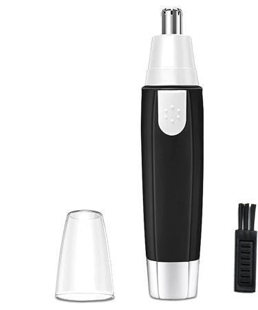 Nasal and Facial Hair Trimmer for Men and Women - Professional Painless Battery-Operated Dual-Edge Blades for Easy Cleaning - Black