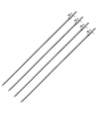 g8ds 4X Stainless Steel Fishing Bankstick Silver Large 50-90cm Rod Holder Rod Rest Rodpod