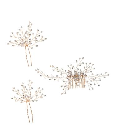 MAGICLULU 4 Sets Bridal Headwear Bride Hair Comb Rhinestone Hair Clip Hair Teasing Comb Pearl Hair Clip Crystal Hair Comb Bridal Hair Clip Rhinestone Headpiece Zinc Alloy Wedding Women's