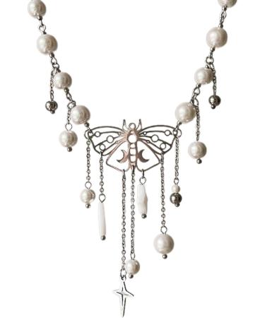 Shop Stylish Faux Pearl Butterfly Pendant Necklace - Adjustable Fashion Jewelry for Women | OralGos - International Shipping Available - Buy Online on GoSupps.com