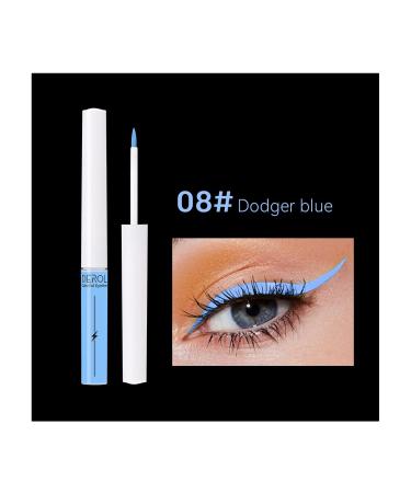 KISSIO Neon Color Waterproof Liquid Eyeliner - Matte Finish, Fine Brush, Easy to Use - Perfect for Neon Party (0.169oz, 08Blue) - Buy Online on GoSupps.com