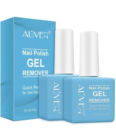 Mouis Magic Gel Nail Polish Remover 2 Pack,Gel Remover for Nails,Professional Removes Soak-Off Gel Nail Polish in 3-5 Mins,Magic Remover Gel Polish-Quick,Clean and Harmless,Easy to Use,0.5 Fl Oz