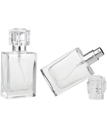 Enslz Square Flint Perfume Atomizer - Refillable 30ml Clear Glass Spray Bottle for Travel | International Shipping - Buy Online on GoSupps.com