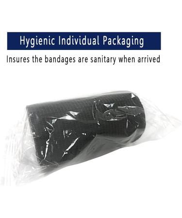 MINGYUE Self Adhesive Bandage Wrap - 6 Pack of 4"x5 Yards Athletic Tape for Sports Wrist & Ankle - Cohesive Vet Tape (Black - Buy Online on GoSupps.com