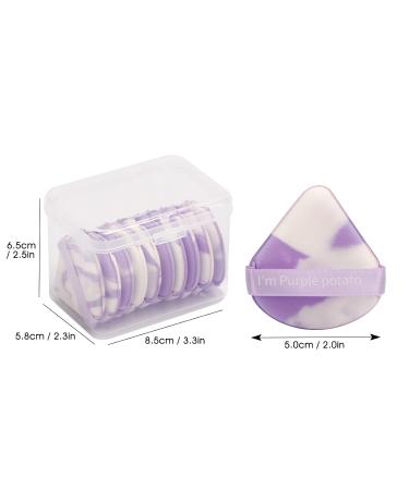 Songaa Triangle Powder Puff Set - 10 Air Cushion Makeup Sponges for Foundation Cream & Concealer - Portable Box - Purple Blending Sponges for Flawless Finish - Buy Online on GoSupps.com