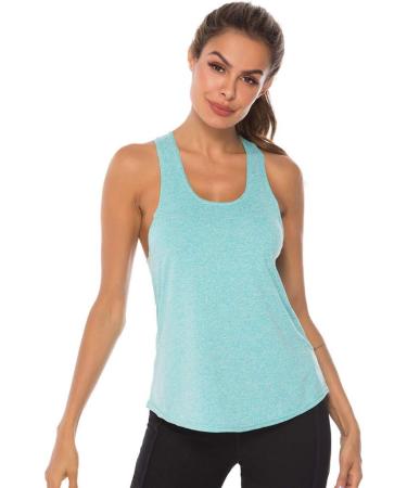 Xia&Han Womens Solid Undershirt Cami Yoga Tank Sleeveless Tops Quick Dry Vest Blouse Shirts Activewear Small Blue - Buy Online on GoSupps.com