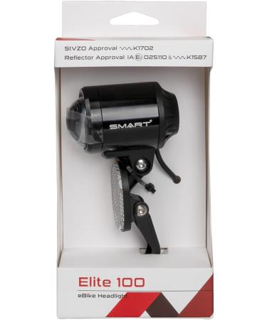 Messingschlager Smart Unisex Elite 100 E-Bike Headlight - Black One Size | International Shipping Available - Buy Online on GoSupps.com