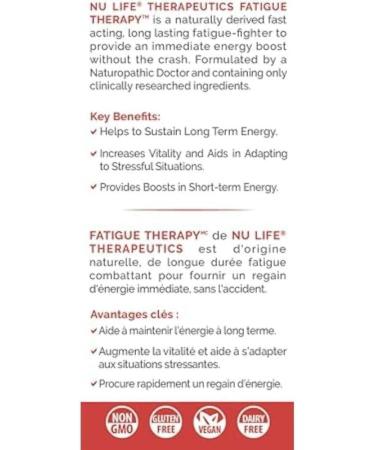 NuLife Therapeutics by NuLife Vitamins Fatigue Therapy - Energy for Body & Mind 60 Count 60 Count (Pack of 1) - Buy Online on GoSupps.com