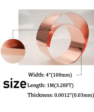 Tynulox 110 Copper Sheet Roll 0.3mm x 100mm x 1M - Copper Foil Strip for Jewelry, Crafts, Repairs - Electrical Grade Metal Roll - Buy Online on GoSupps.com