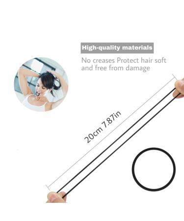 Hanyoushengvance Black Elastic Hair Ties 100 Pcs - Small Hair Ties for Girls and Women (2.5mm) - Thick and Curly Hair - 100PCS - Buy Online on GoSupps.com