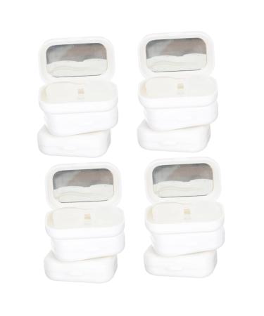 Gatuida 12er box contact lens container Case eye lens holder contact lens-tweezers kit portable lens carrier case for cosmetic clasps invisible storage box white