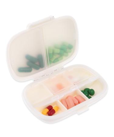Sibba 1 PC Pill Organizer Box Cute Cute Weekly Monthly Medicine Container Holder 3 Times A Day Daily Portable Small Medic Dispenser Reminder for Purse Pocket Travel Pack (white) 1 piece/8 grid white