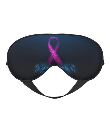 Two Human Hands are Holds Pink Ribbon Awareness Sleep Mask Adjustable Double -Sided Eye Mask Soft Sleeping Eye Covers for Sleeping Perfect Shading Reduce Eye Edema