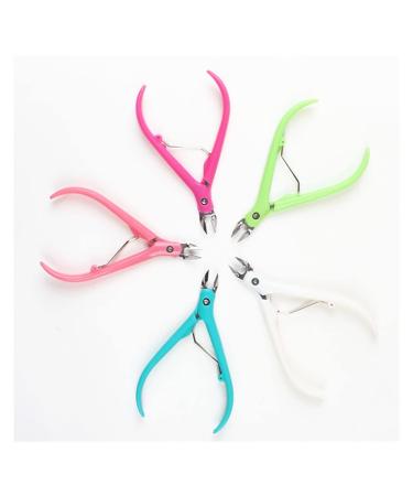SJLS Handle Toenail Ingrown Nail Art Cuticle Nipper Clipper Edge Cutter Manicure Scissor Plier Tool Pedicure Dead Skin Remover (Color : Random Color)