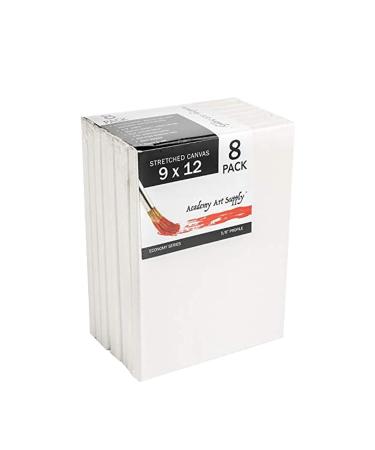 Academy Art Supply Stretched Canvases Pack of 8 (9 x 12)