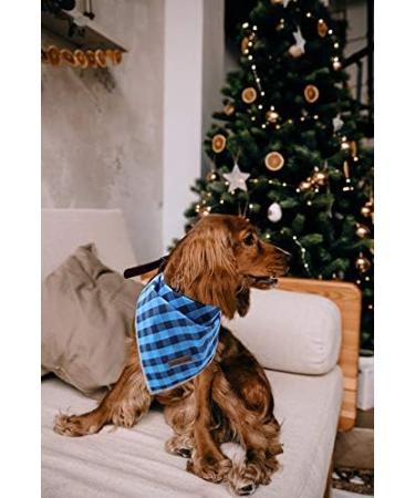 Unique Style Paws Dog Ceal - Washable Cotton Triangle for Small to Large Dogs & Cats - 1 Pack in Blue & Black - Buy Online on GoSupps.com