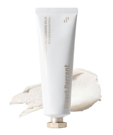 Heart Percent Commas on Life Essential Cleansing Balm Sherbet-Oil-Milk Transforming Makeup Remover Vegan Daily Face Wash Cleanser for All Skin Types 80ml (2.7oz) 2.7 Ounce (Pack of 1) Essential (Full-Size_80ml)