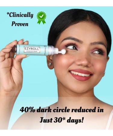 The CuraTeam EZYROLL Under Eye Roll On Serum with Hyaluronic Acid Natural Caffeine | Cooling Massage Roller to Reduce Dark Circles Puffiness & Fine Lines | For All Skin Types of Men & Women|15ml - Buy Online on GoSupps.com