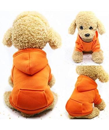 Buy Idepet Dog Hoodie - Cotton Warm Jacket for Small & Medium Dogs Puppies & Chihuahuas - Stylish & Cozy Orange Coat - Buy Online on GoSupps.com