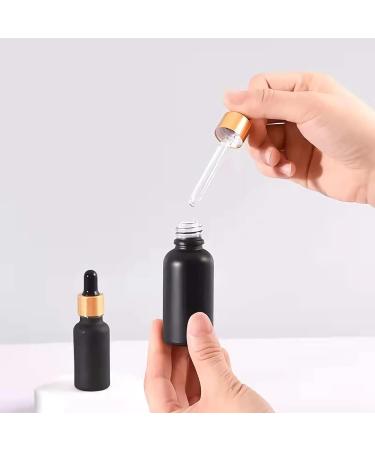 ZEOABSY 6 PiecesÂ 50mlÂ Empty Frosted Black/Gold Glass Dropper Bottles with Glass Pipette for Essence Essential Oil Elite Fluid Travel Cosmetics Storage Containers - Buy Online on GoSupps.com