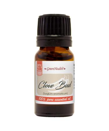 GreenHealth Clove Bud 1/3 fl oz (10 ml) Glass Bottle 100% Pure Essential Oil